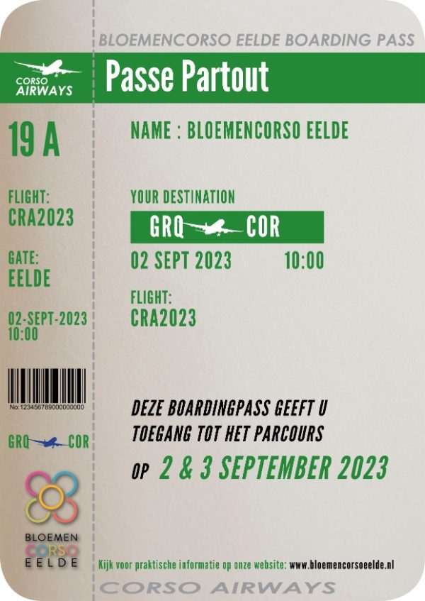 Bloemencorso Eelde 2023 - Weekend + Tribunekaart