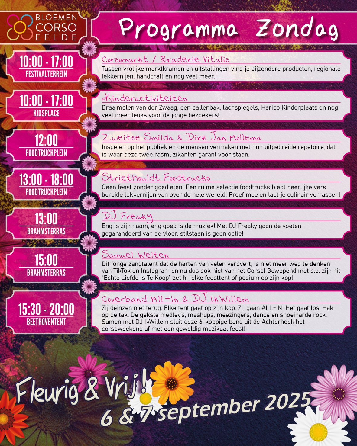 Timetable Zondag