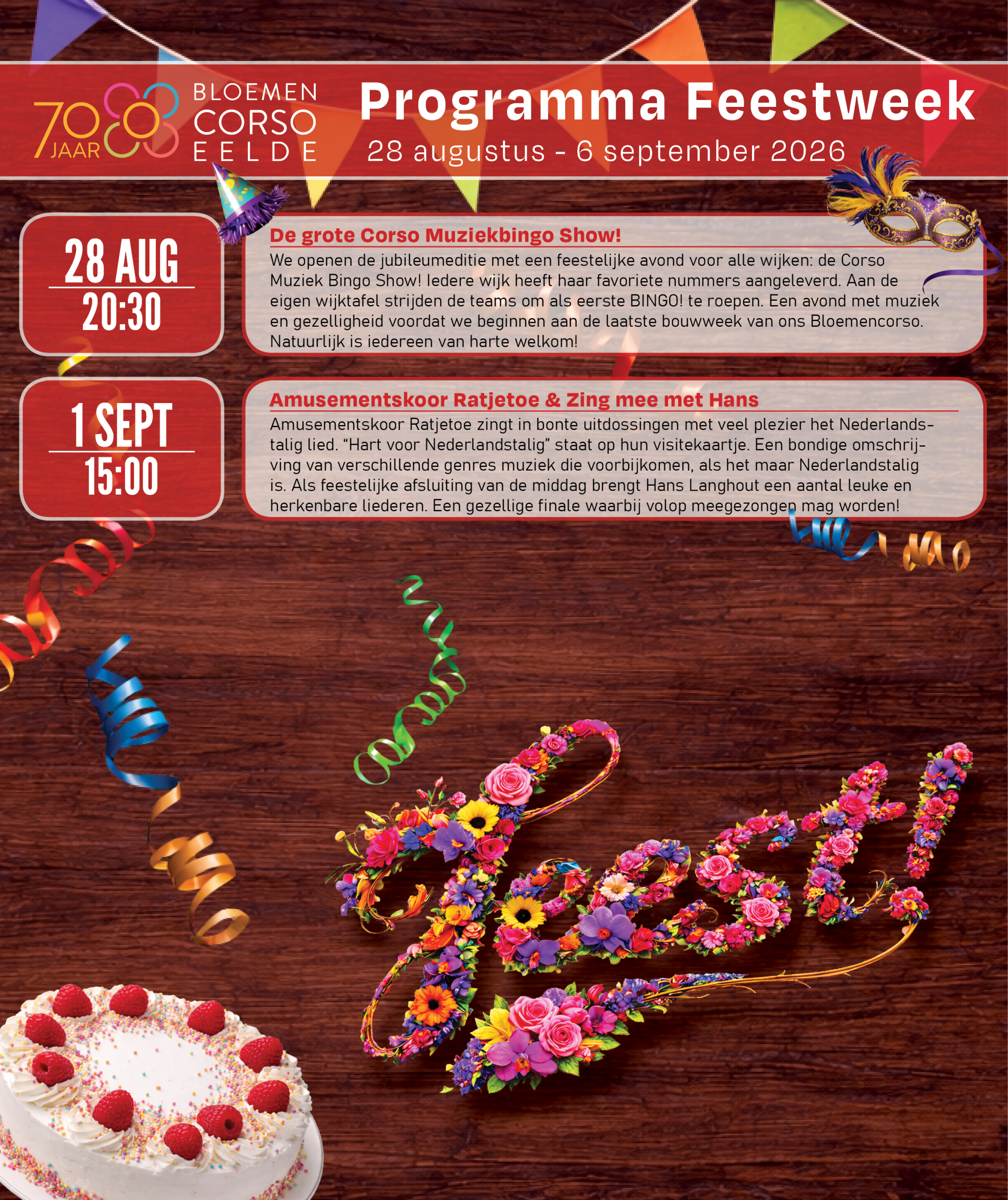 Programma Feestweek 2026 aangepast